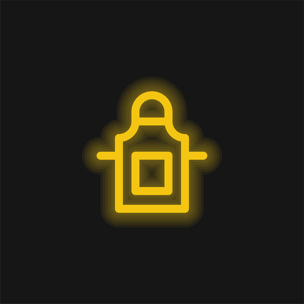 Tablier jaune brillant icône néon - Vecteur, image