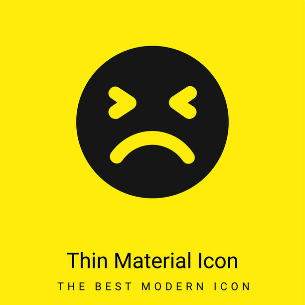 Bad Face icona minimale materiale giallo brillante - Vettoriali, immagini