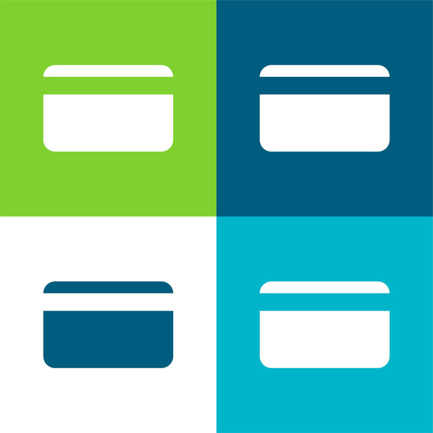 Banco Cartão de Crédito Flat quatro cores conjunto de ícones mínimos - Vetor, Imagem