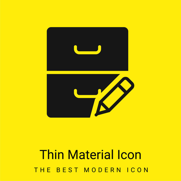 Archivo mínimo icono de material amarillo brillante - Vector, Imagen