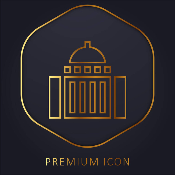 Museo de Arte línea de oro logotipo premium o icono - Vector, imagen