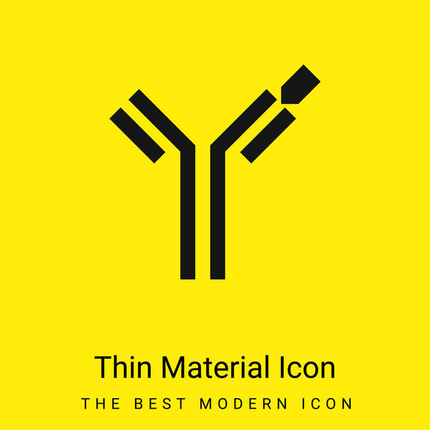 Anticuerpo mínimo icono de material amarillo brillante - Vector, imagen