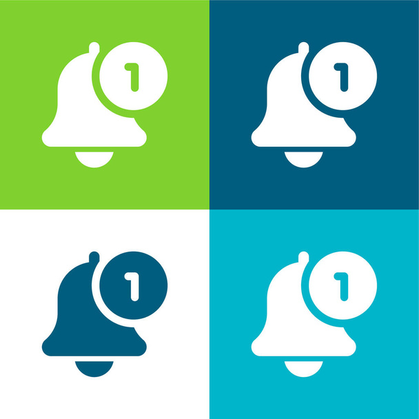 Set icona minimale a quattro colori Active Flat - Vettoriali, immagini