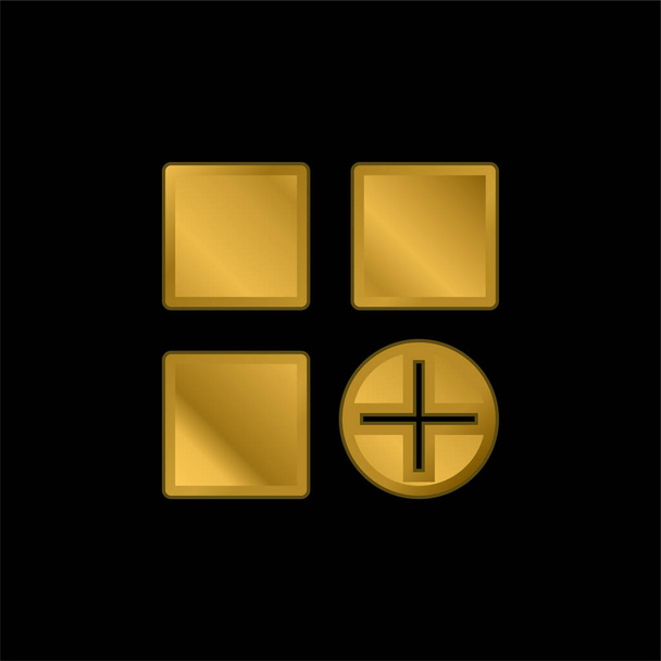 Arany bevonatú fém ikon vagy logó vektor hozzáadása - Vektor, kép