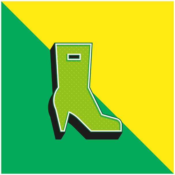 Botas verde y amarillo moderno logotipo icono del vector 3d - Vector, Imagen