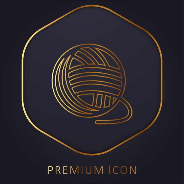 Ball Of Wełna złotej linii logo premium lub ikona - Wektor, obraz