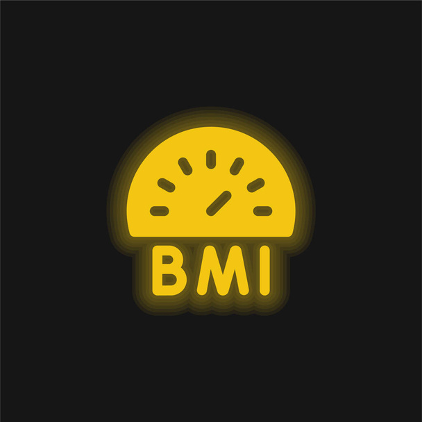 Bmi黄色の輝くネオンアイコン - ベクター画像