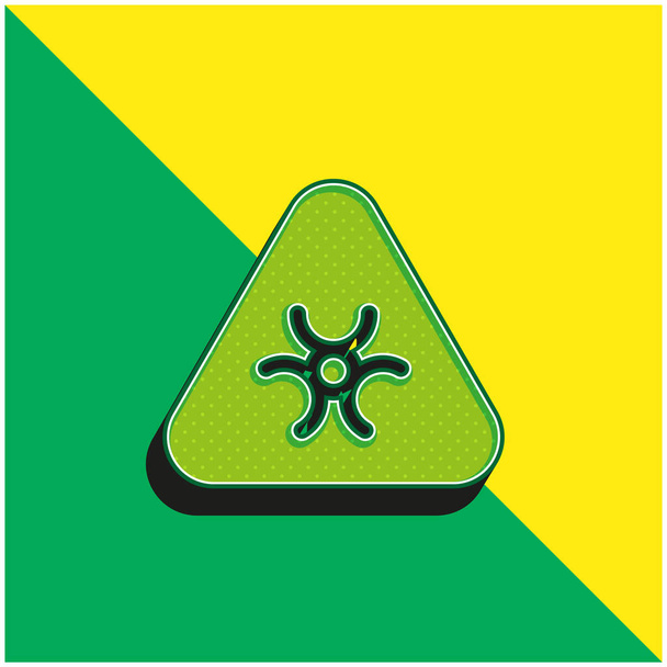 Biohazard Groen en geel modern 3D vector icoon logo - Vector, afbeelding