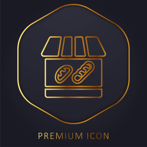 Логотип или иконка золотой линии пекарни - Вектор,изображение