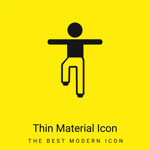 Fiú egyensúly pozíció minimális fényes sárga anyag ikon - Vektor, kép