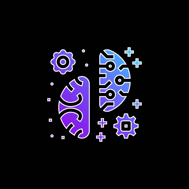 Icono de vector de gradiente azul lluvia de ideas - Vector, imagen