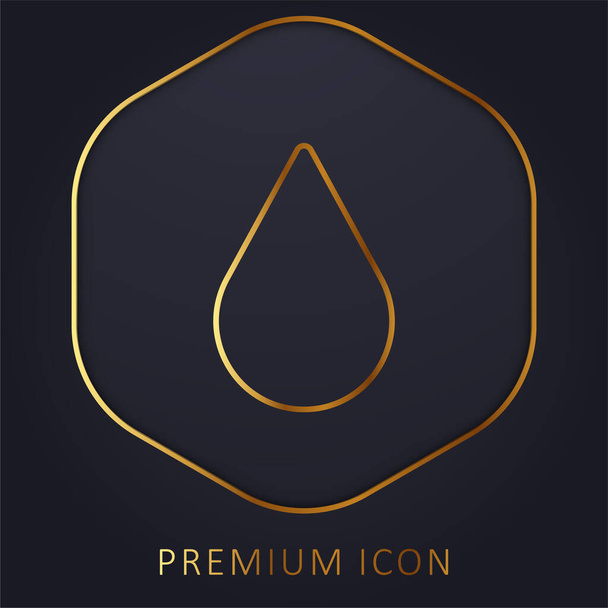 Золотая линия Blood Drop логотип или иконка - Вектор,изображение