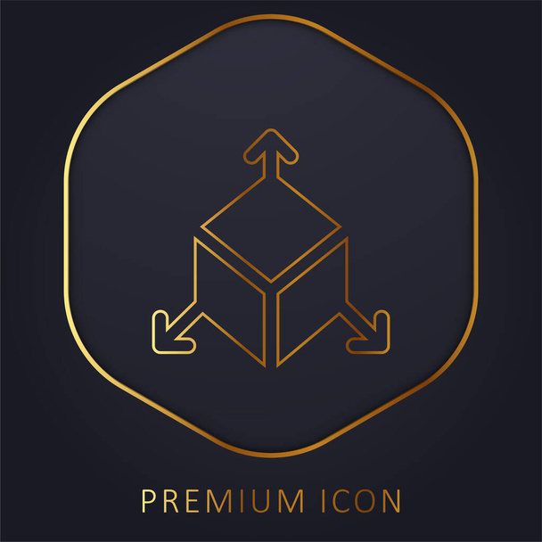 3d gouden lijn premium logo of pictogram - Vector, afbeelding
