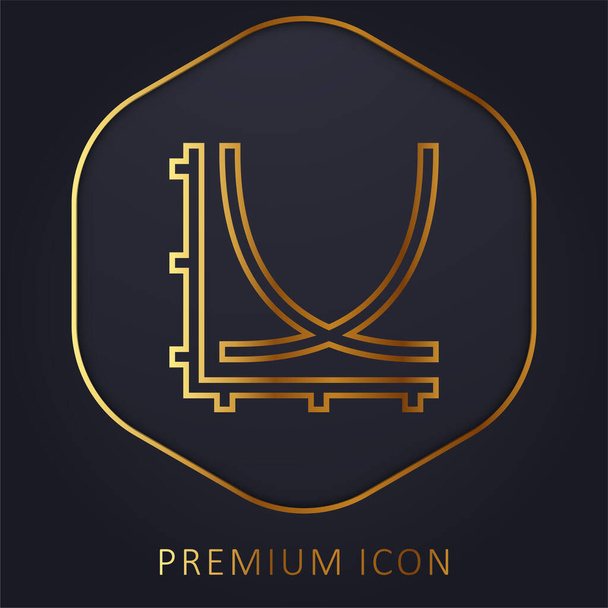 Tengely arany vonal prémium logó vagy ikon - Vektor, kép