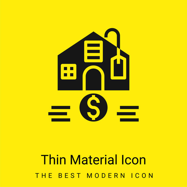 Icono de material amarillo brillante mínimo asequible - Vector, imagen