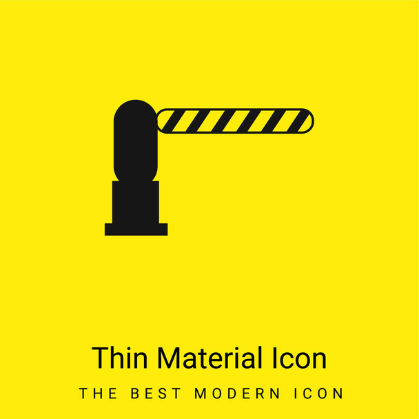Barrera Cerrado mínimo icono de material amarillo brillante - Vector, Imagen