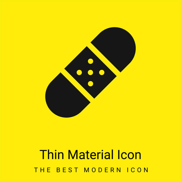 Band Aid minimaal helder geel materiaal icoon - Vector, afbeelding