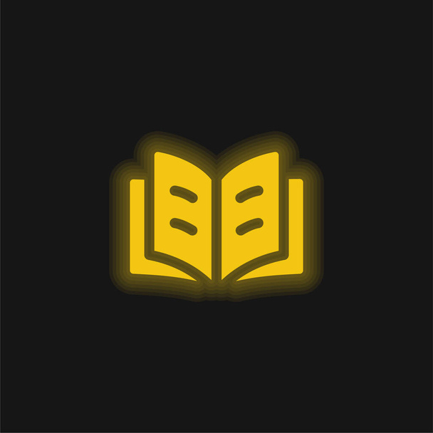 Livro amarelo brilhante ícone de néon - Vetor, Imagem