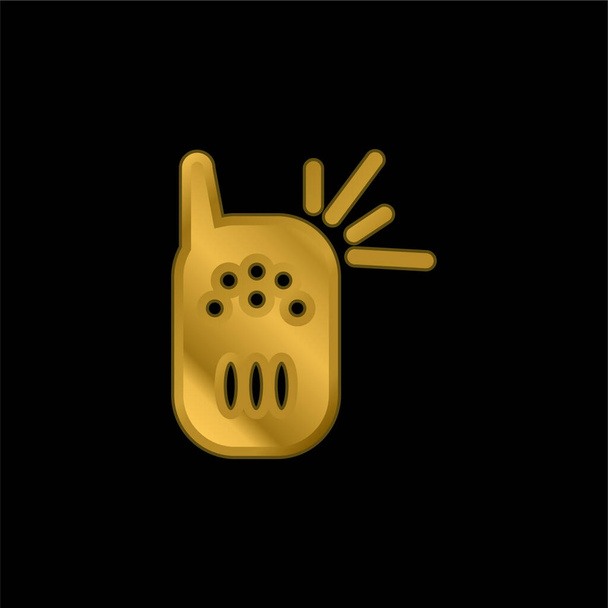 Baby Cry Detector Herramienta chapado en oro icono metálico o logo vector - Vector, imagen