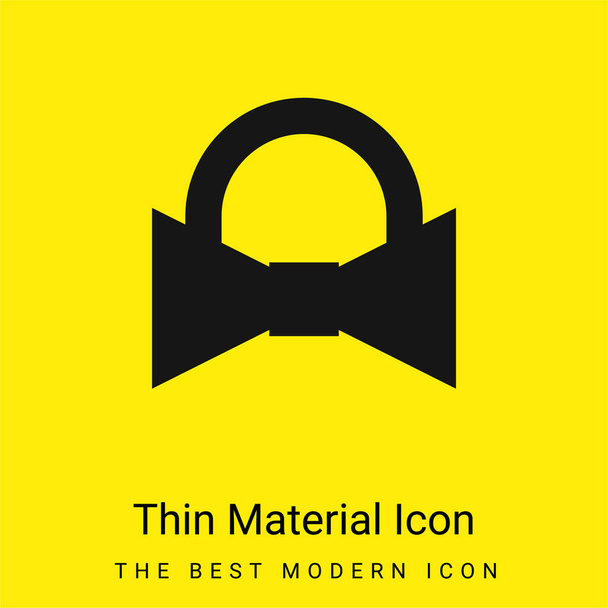 Bow Bie minimale helder geel materiaal pictogram - Vector, afbeelding