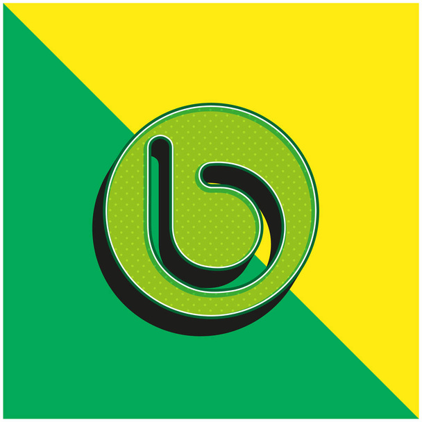 Bebo Social Logotype Vihreä ja keltainen moderni 3d vektori kuvake logo - Vektori, kuva