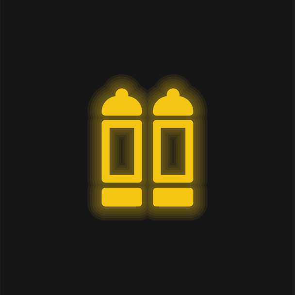 ビッグスパイスラック黄色の輝くネオンアイコン - ベクター画像
