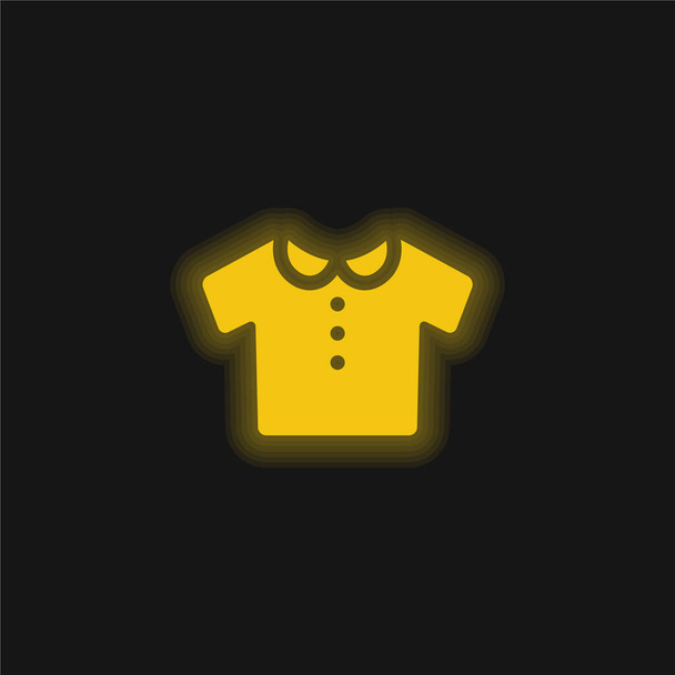 Vauva Vaatteet keltainen hehkuva neon kuvake - Vektori, kuva