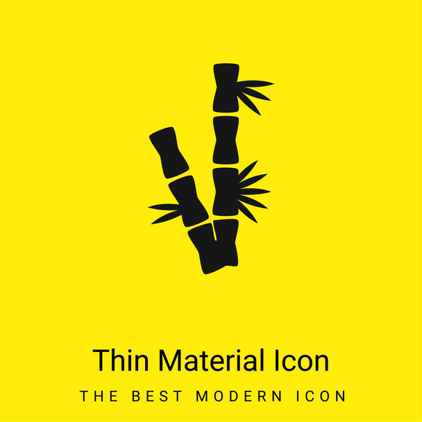 Ramas de bambú mínimo icono de material amarillo brillante - Vector, Imagen