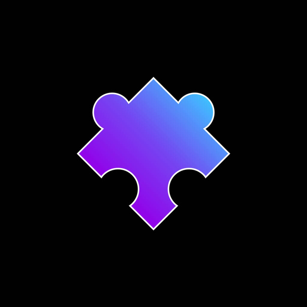 Quebra-cabeça preto peça girada forma azul gradiente vetor ícone - Vetor, Imagem