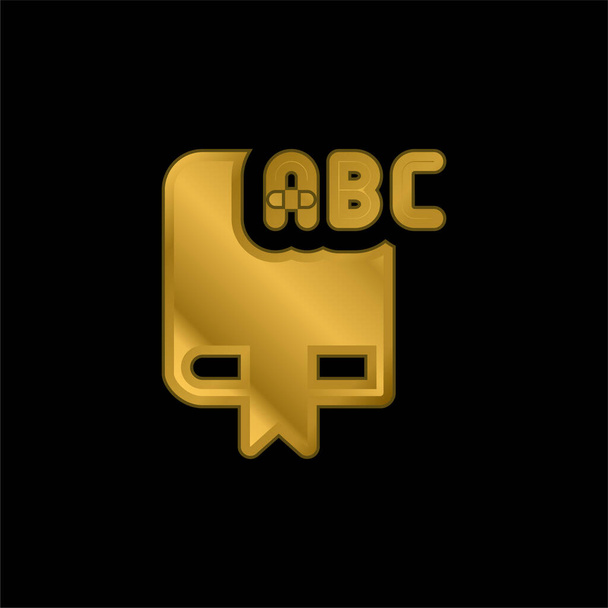 абетка золота покрита металевою іконою або вектором логотипу. - Вектор, зображення