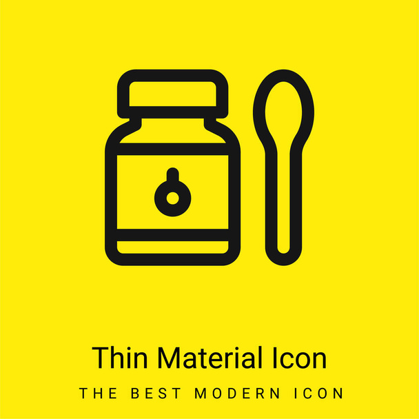 Baby Food minimalna jasnożółta ikona materiału - Wektor, obraz