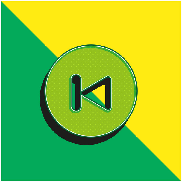 Takaisin Vihreä ja keltainen moderni 3d vektori kuvake logo - Vektori, kuva