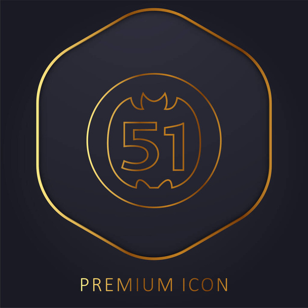 51 Auf Social Logo goldene Linie Premium-Logo oder Symbol - Vektor, Bild