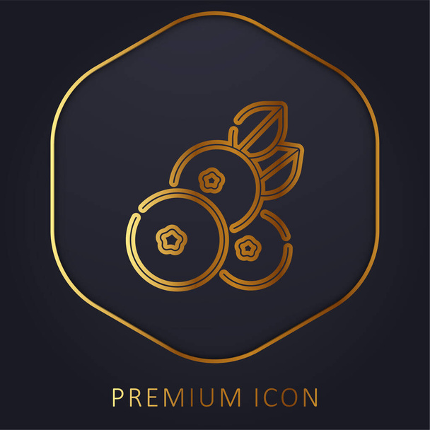 Logo de la línea de oro de arándanos premium o icono - Vector, imagen