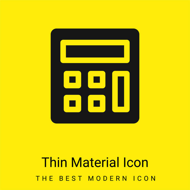 Accounting minimal bright yellow material icon - Vector, Image