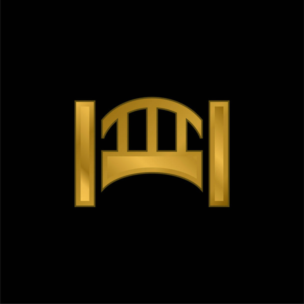 Ponte oro placcato icona metallica o logo vettoriale - Vettoriali, immagini