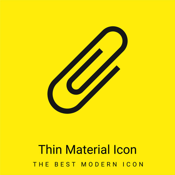 Attached minimal bright yellow material icon - Vector, Image