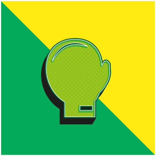 Πυγμαχία Γάντι Πράσινο και κίτρινο σύγχρονο 3d διάνυσμα εικονίδιο λογότυπο - Διάνυσμα, εικόνα