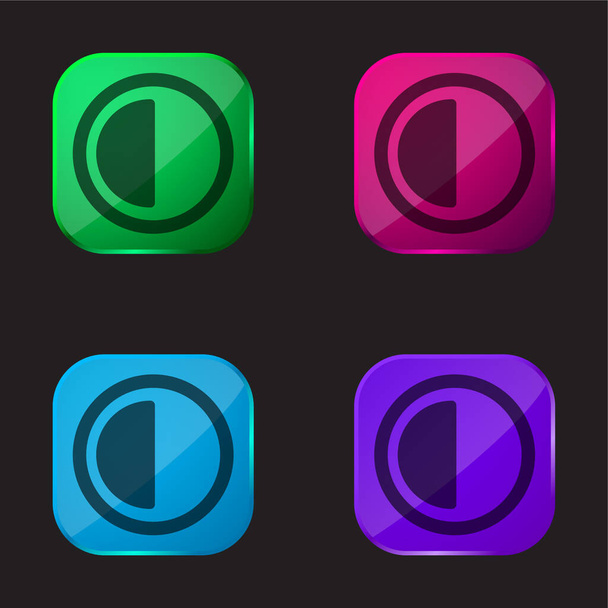 30 minutes icône de bouton en verre quatre couleurs - Vecteur, image