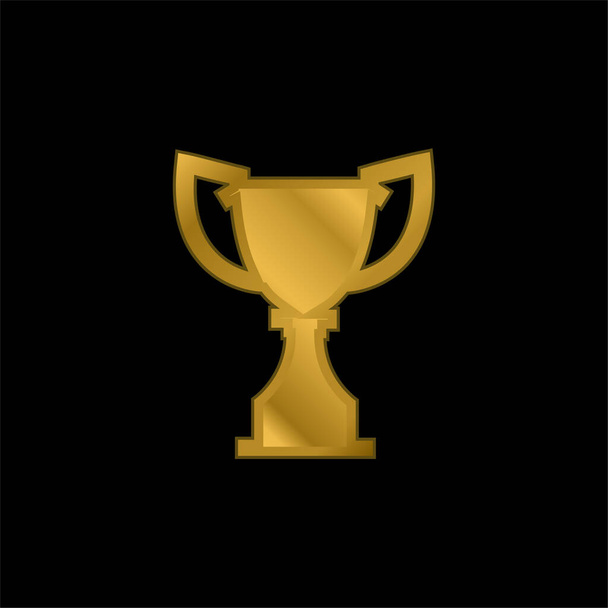 Award Trophy Silhouette vergoldet metallisches Symbol oder Logo-Vektor - Vektor, Bild