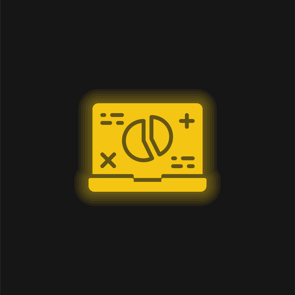 Аналітика жовта сяюча неонова іконка
 - Вектор, зображення