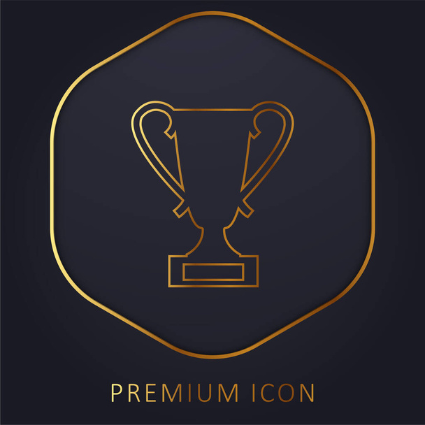 Premio Trofeo línea de oro logotipo premium o icono - Vector, Imagen