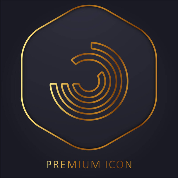 Análisis de la línea de oro logotipo premium o icono - Vector, Imagen