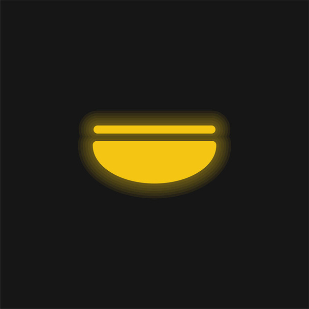 Tasapaino keltainen hehkuva neon kuvake - Vektori, kuva
