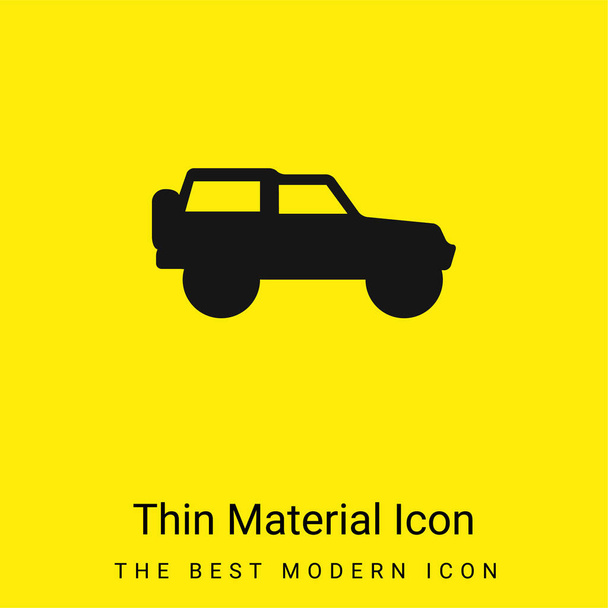 4x4 Avventura Trasporto sportivo Vista laterale minimale brillante icona materiale giallo - Vettoriali, immagini