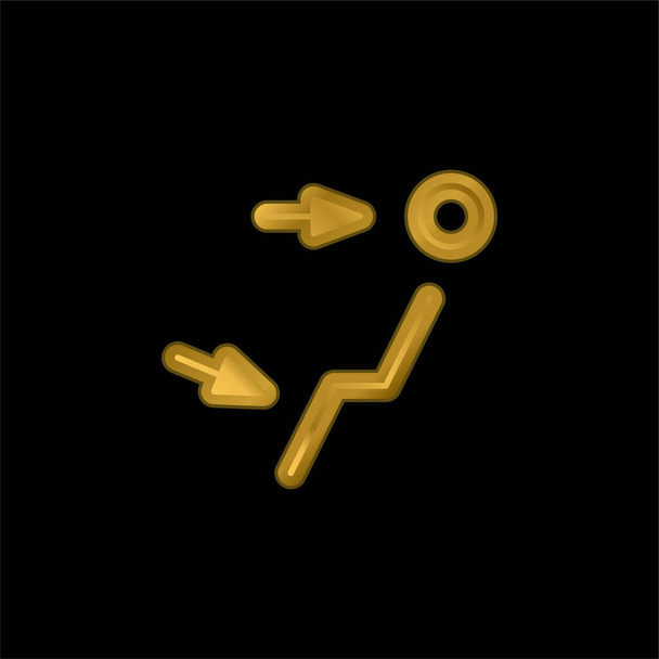 Salida de aire chapado en oro icono metálico o vector de logotipo - Vector, imagen