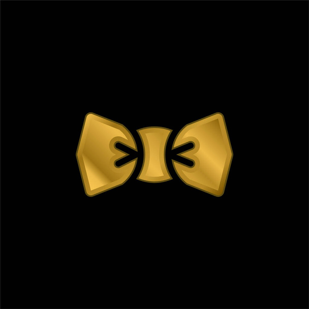 Łuk Krawat złoty metaliczna ikona lub wektor logo - Wektor, obraz