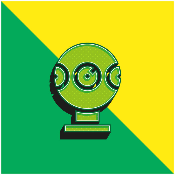 360 Camera Green and yellow modern 3d vector icon logo - Vector, Image