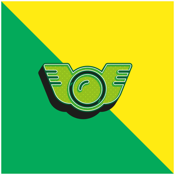 Σήμα Πράσινο και κίτρινο σύγχρονο 3d διάνυσμα εικονίδιο λογότυπο - Διάνυσμα, εικόνα