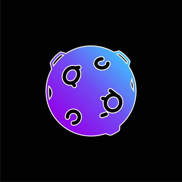 Bola preta com círculo ícone de vetor gradiente azul - Vetor, Imagem